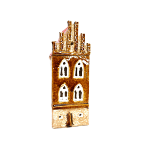 Ceramiczna KAMIENICZKA gdańska LAMPION na PREZENT *brązowa*