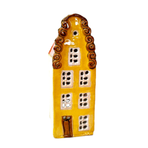 Ceramiczna KAMIENICZKA gdańska LAMPION na PREZENT *żółta*