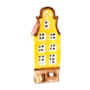 Ceramiczna KAMIENICZKA gdańska LAMPION na PREZENT *żółta*