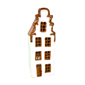 Ceramiczna KAMIENICZKA gdańska LAMPION na PREZENT *biała*